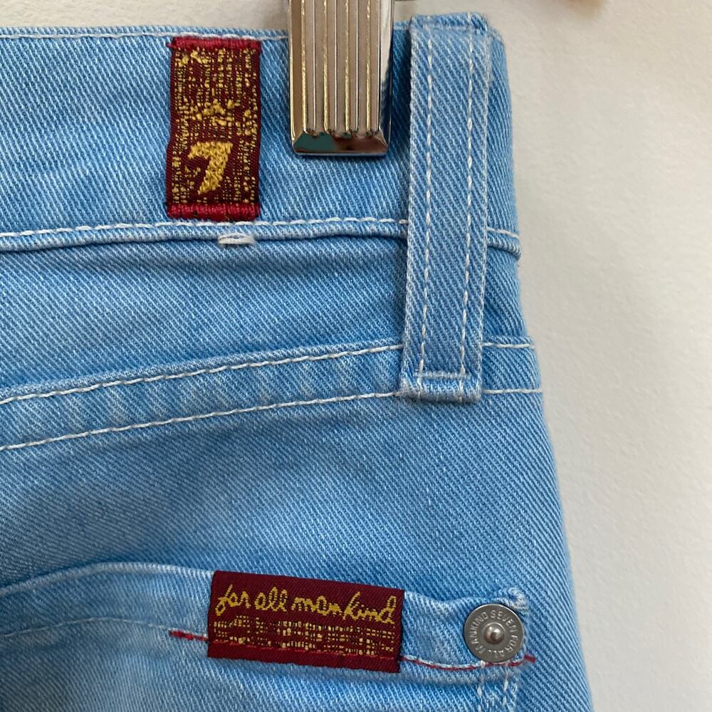 7 For All Mankind Charlize Flare Leg Light Wash Jeans Size 27 Boho Festival - Picture 4 of 7